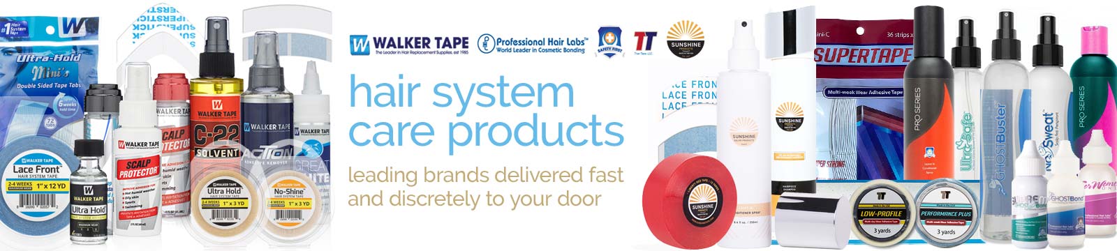 Holistique Banner - hair system products from Walker Tape, True Tape, Pro Hair Labs and Sunshine Tape USA.