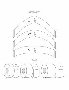 Hair System Tape Shape and size guide image