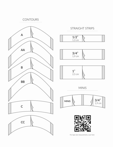 Hair System Tape Contour Shape Guide Image